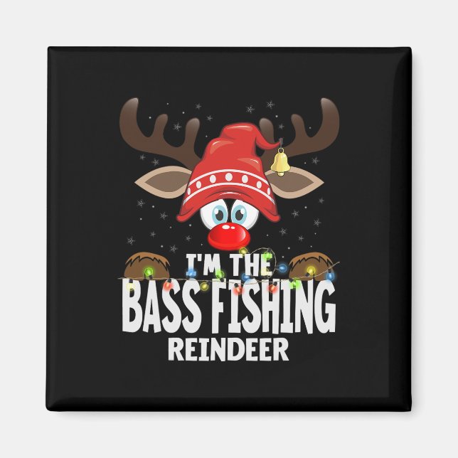 Julmatchning Jag är B Fiske Rensdyr  Magnet (Framsidan)