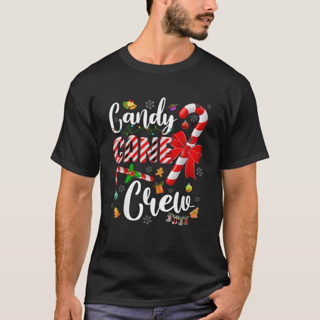 Julmatchningsfamiljen Candy cane Ljus Julafton P T Shirt (Framsida)
