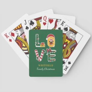 Julmatchningsfamiljen KÄRLEK Hund Personlig Casinokort