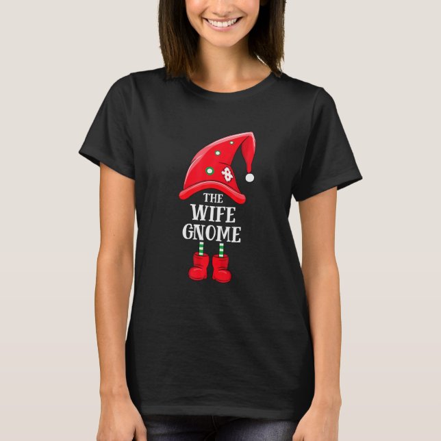 Julmatchningsgruppen för frun Gnome-familjen T Shirt (Framsida)