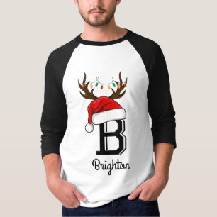Julmatchningsutfall för monogrammad familj t shirt