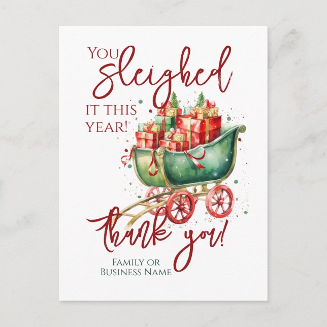 Julmedarbetarteamets Tack Helg Vykort (Framsida)