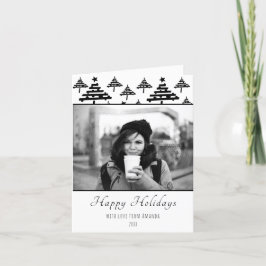 Julmeddelande Svart och Vitt Holiday Foto Helgkort