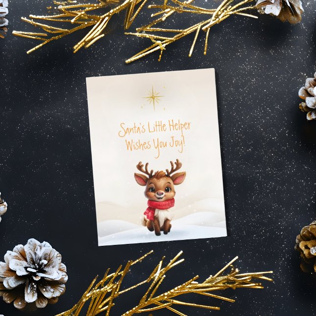 Julmeddelandet Baby Reindeer Helgkort (Skapare uppladdad)