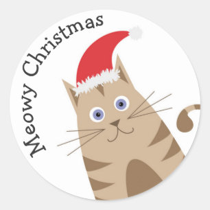 Julmej, helgdagar av katt runt klistermärke