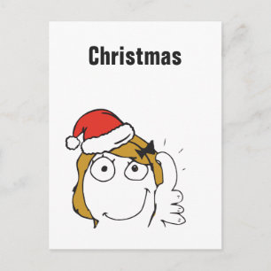 Julmemes Blond Troll Anpassad text REDIGERBAR Helg Vykort