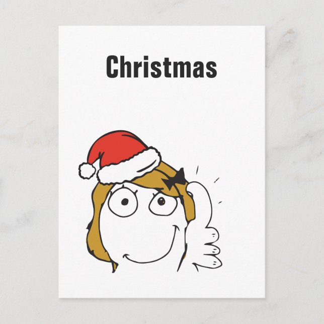 Julmemes Blond Troll Anpassad text REDIGERBAR Helg Vykort (Framsida)
