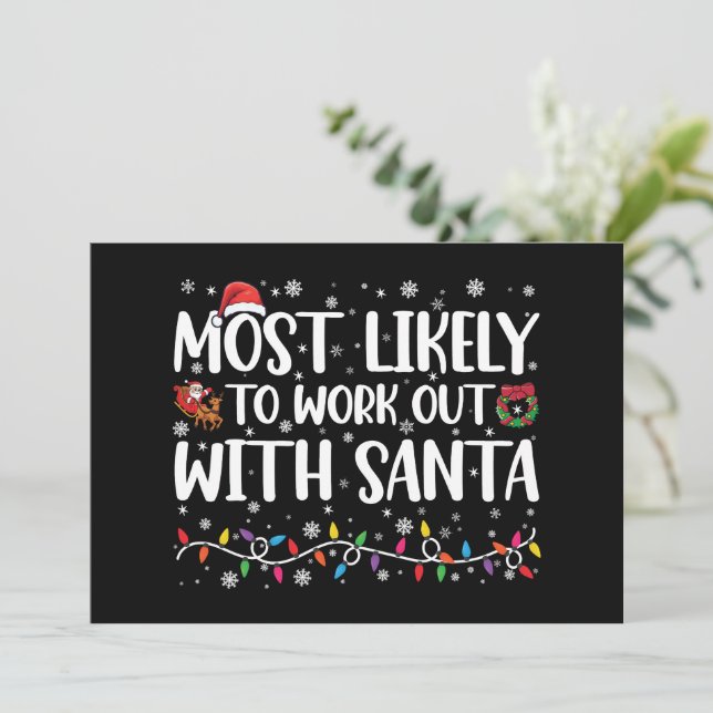 Julmest troligt att träna med Santa familj Inbjudningar (Stående Fram)