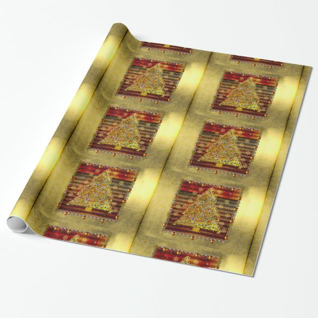 Julmetallträd Presentpapper (Utrullad)