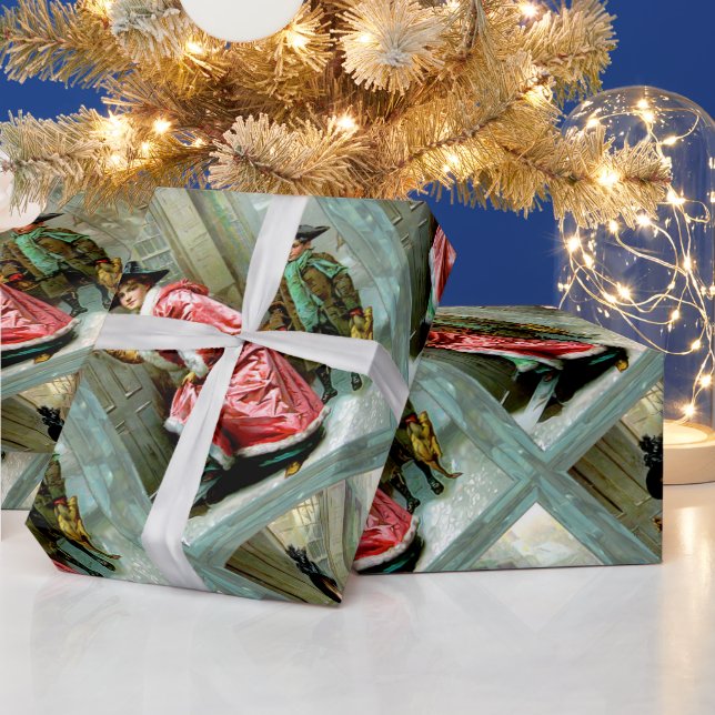 Julmiddag 3 Victorian Wrapping Papper Presentpapper (Helgdagar)