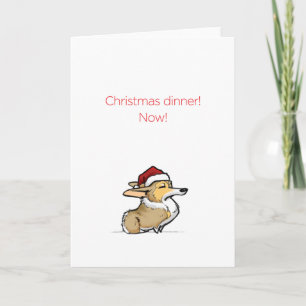 Julmiddag - Haughty Jul Corgi Helgkort