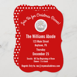 Julmiddag i Red & Snowflake-Anpassningsbarna Inbjudningar