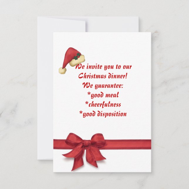 Julmiddag, inbjudan (Framsida)