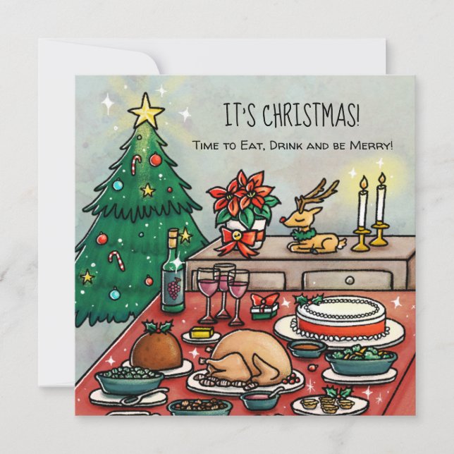 Julmiddag Inbjudningar (Framsida)