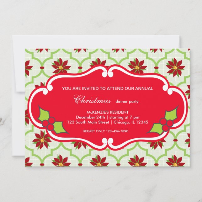 Julmiddag Inbjudningar (Framsida)