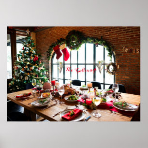 Julmiddag Monogram Food Änglar Tradition Poster
