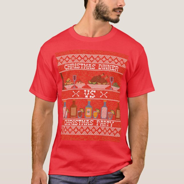 Julmiddag vs julfest t shirt (Framsida)
