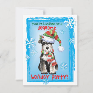Julminiatyr Schnauzer-inbjudan Julkort