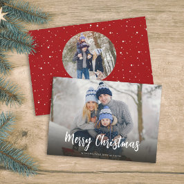 Julminimala röda prickar Enkelt Festive 2 Photo Julkort
