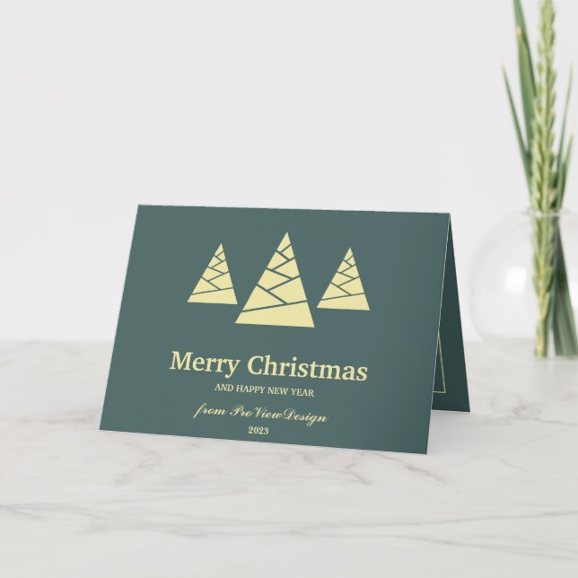 Julminimalis träd myntturkos och vanilj helgkort (Framsida)