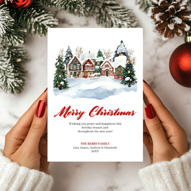 Julminimalistiskt julkort för gratulationer (Minimalist Holiday Scene Christmas Greeting Card)