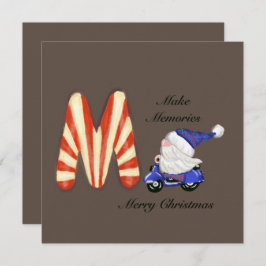 Julminnen Motor Scooter Gnome Candy Card Julkort