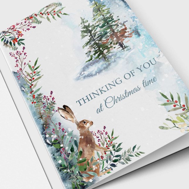 Julminneskort | Skogsmark Helgkort (Thinking of You At Christmas Time Sympathy Bereavement Memorial Christmas Holiday card)
