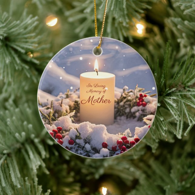 Julminnesmärket Mamma Mor Candle Snö Julgransprydnad Keramik (Träd)