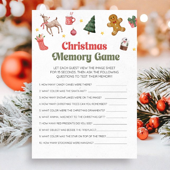 Julminnesspel Julkort (Christmas Memory Gane Fun Family Card Game)
