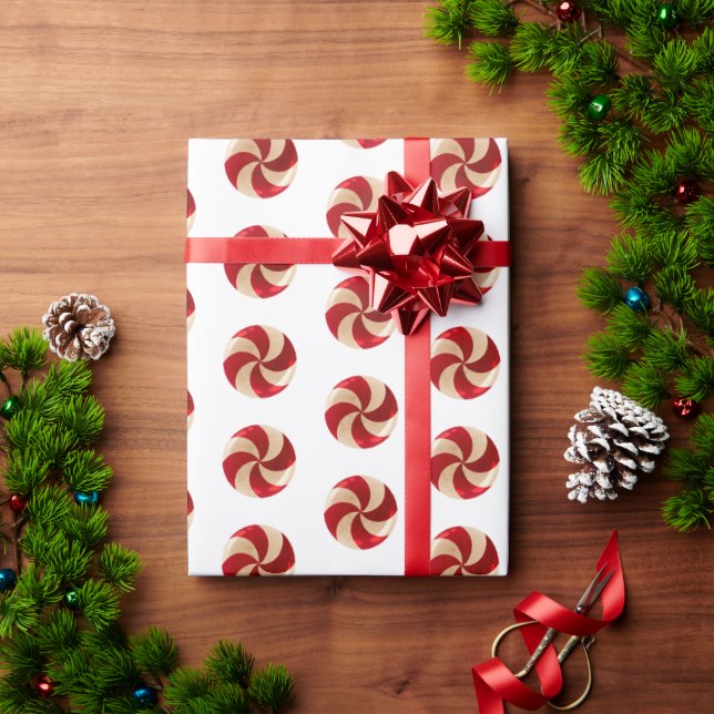 Julmintad Candy Cane Presentpapper (Julgåva)