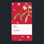 Julmistlar, märkre röd (till och med kärlek) fraktsedel<br><div class="desc">Cute illustrerade julklappsetiketter. Anpassade med ditt eget namn och ditt älskades.Sarah Trett illustrerar och utformar det på ett unikt sätt.</div>