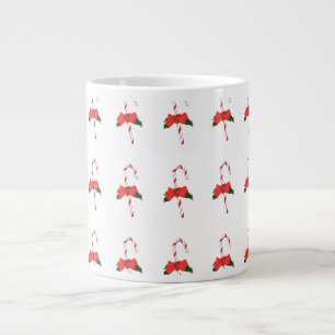 Julmistletoött styrd vit grönt jumbo mugg