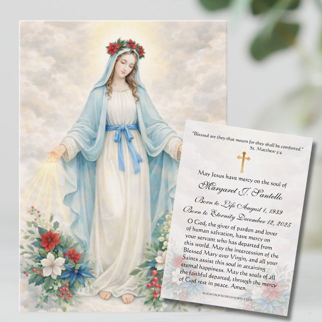 Julmoder Maria Katolsk begravningsminnesmärke  Visitkort (Skapare uppladdad)