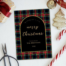Julmodern Elegant Festive Tartan Julkort