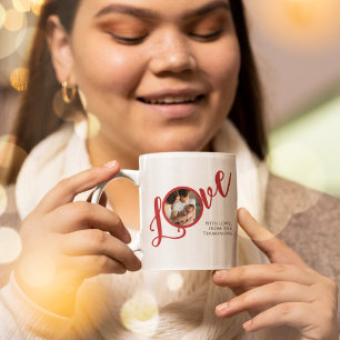 Julmodern fotokalligrafi enkel Kärlek Kaffemugg