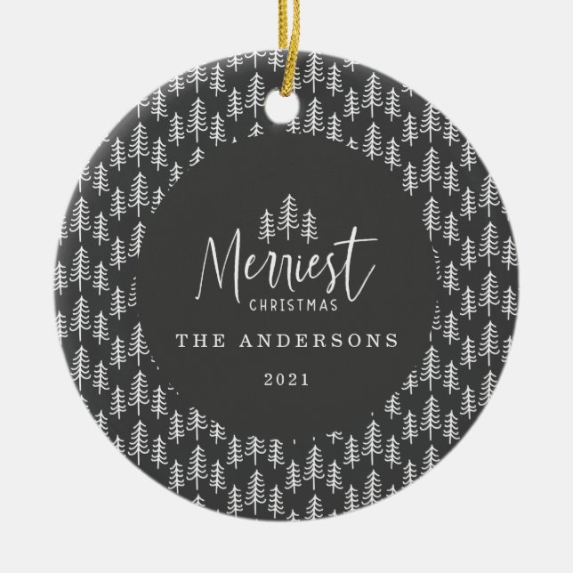 Julmodern svart japandi julgransprydnad keramik (Framsidan)