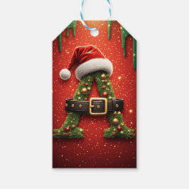 Julmonogram Bokstav A För Högtidspresenter Presentetikett