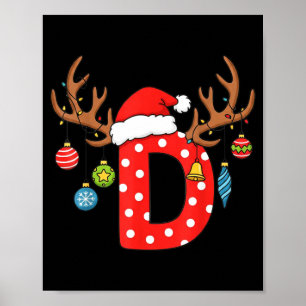 Julmonogram Bokstav D Alfabetet Initital Dekoratio Poster