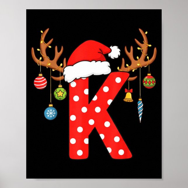 Julmonogram Bokstav K Alfabetet Initital Dekor (Framsidan)