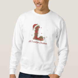Julmonogram design med bokstaven L Lång Ärmad Tröja