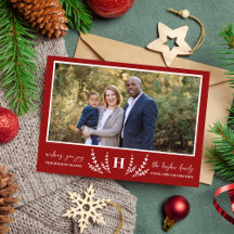 Julmonogram för familjen - Högtidlig fotokort
