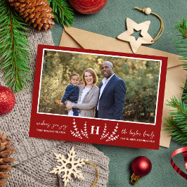 Julmonogram för familjen - Högtidlig fotokort Julkort