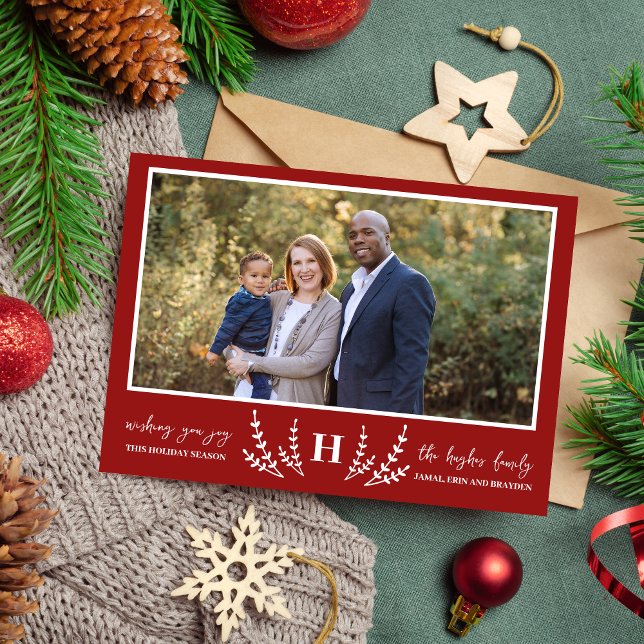Julmonogram för familjen - Högtidlig fotokort Julkort (Skapare uppladdad)