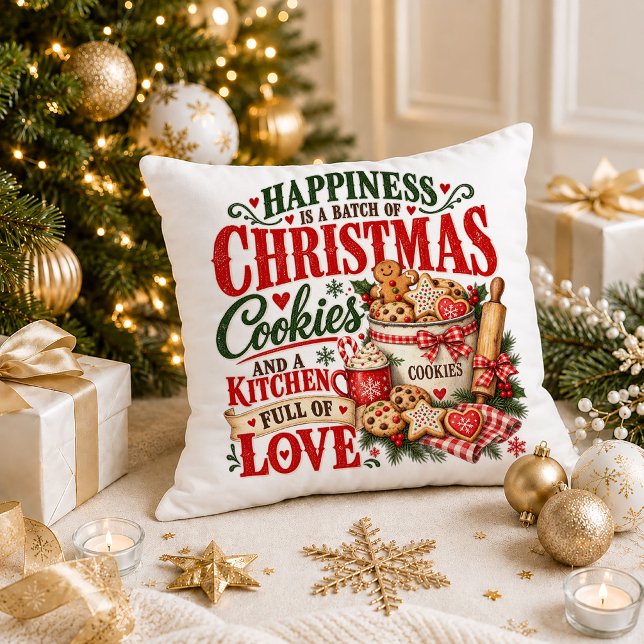 Julmonogram present kastkudde dekorativ konst kudde (Christmas Monogram Gift Throw Pillow Decor Art)