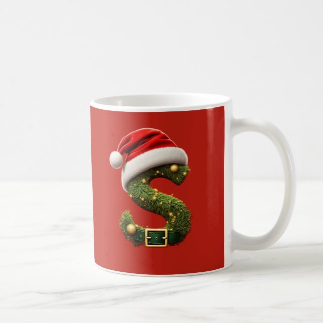 Julmonogram S med tomtelucka Högtidlig present Kaffemugg (Höger)
