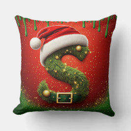 Julmonogram S med tomtelucka Holiday Present Kudde
