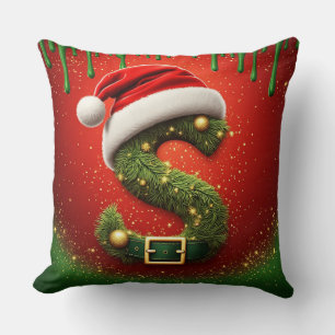 Julmonogram S med tomtelucka Holiday Present Kudde