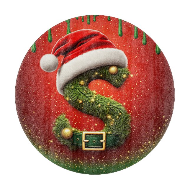 Julmonogram S med tomteluva present (Framsidan)