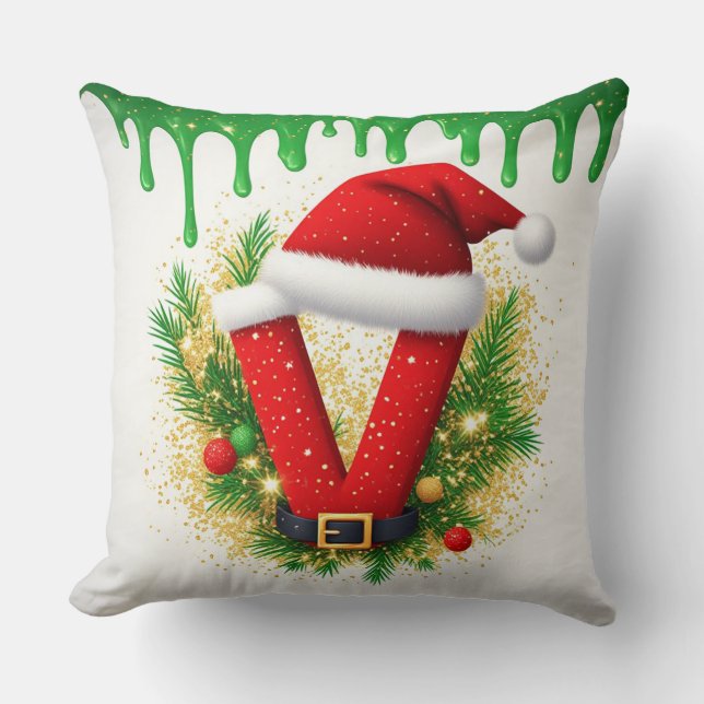 Julmonogram V för höjdnamn Kudde (Framsida)