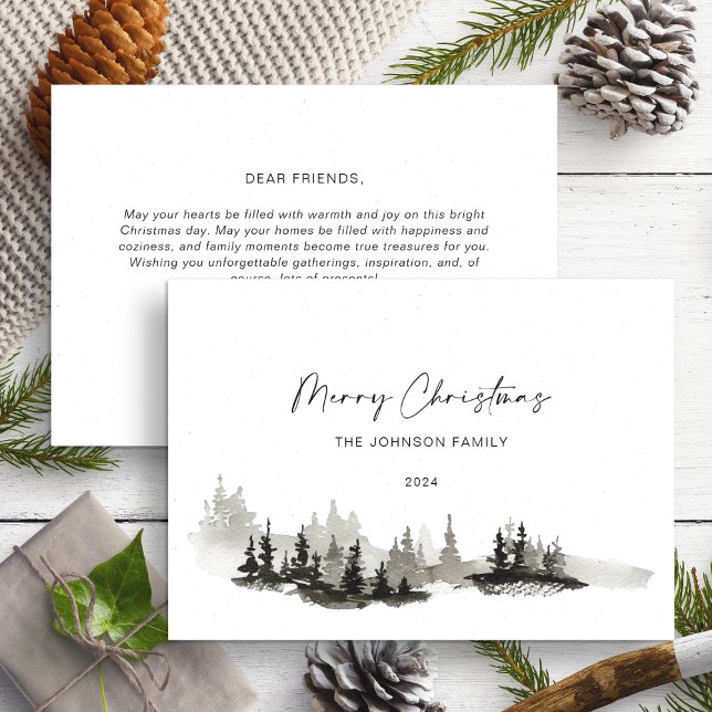 Julmonokrom vinterlandskap, ej foto julkort (Skapare uppladdad)